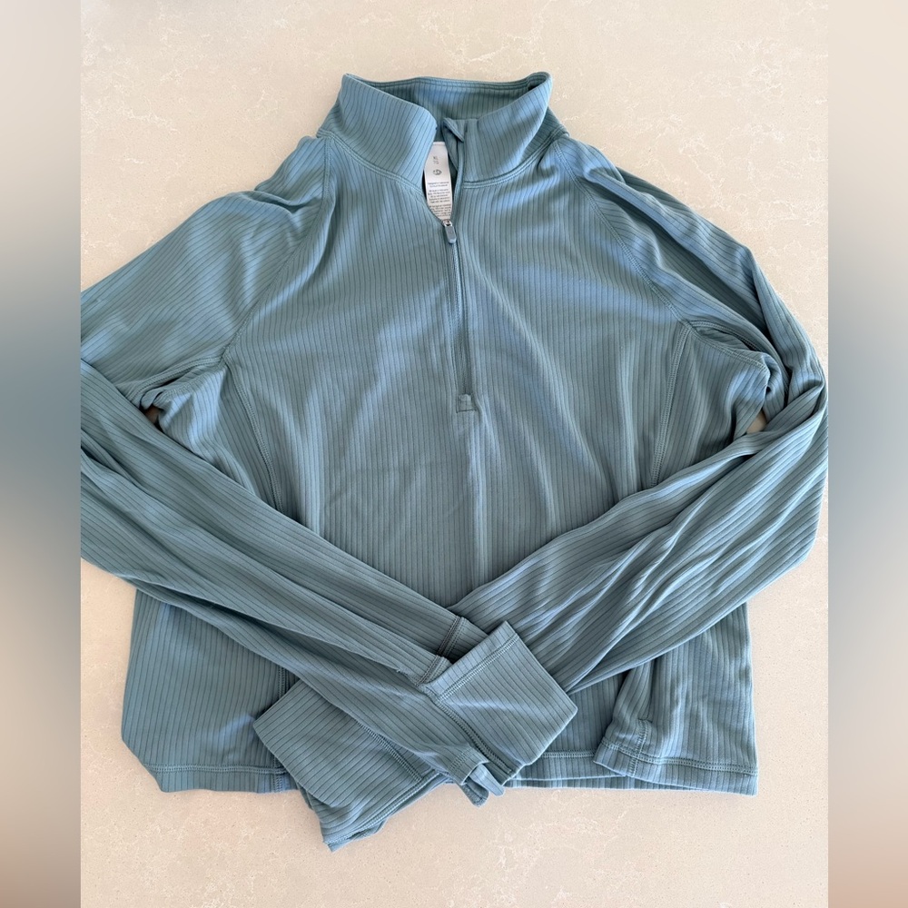 lululemon rulu ribbed cropped half zip.